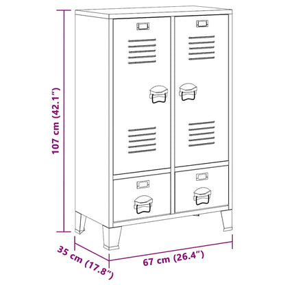 339611 vidaXL Industrial Wardrobe White 67x35x107 cm Steel
