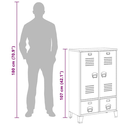 Industrial Wardrobe White 67x35x107 cm Steel