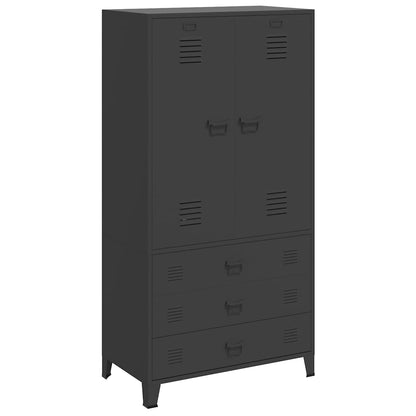339613 vidaXL Industrial Wardrobe Black 90x50x180 cm Metal