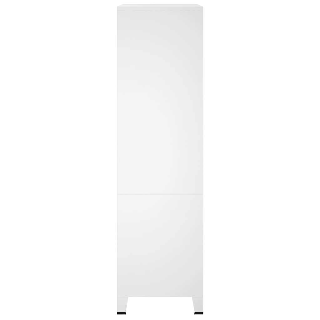 339614 vidaXL Industrial Wardrobe White 90x50x180 cm Metal