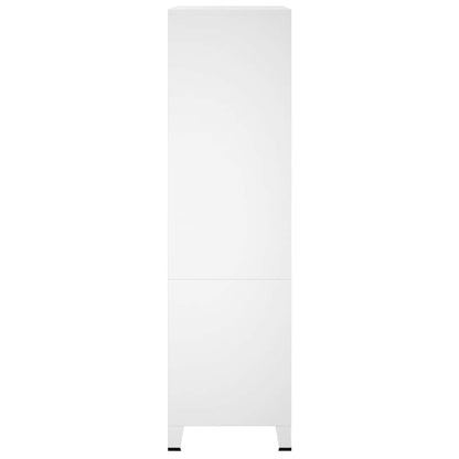 339614 vidaXL Industrial Wardrobe White 90x50x180 cm Metal