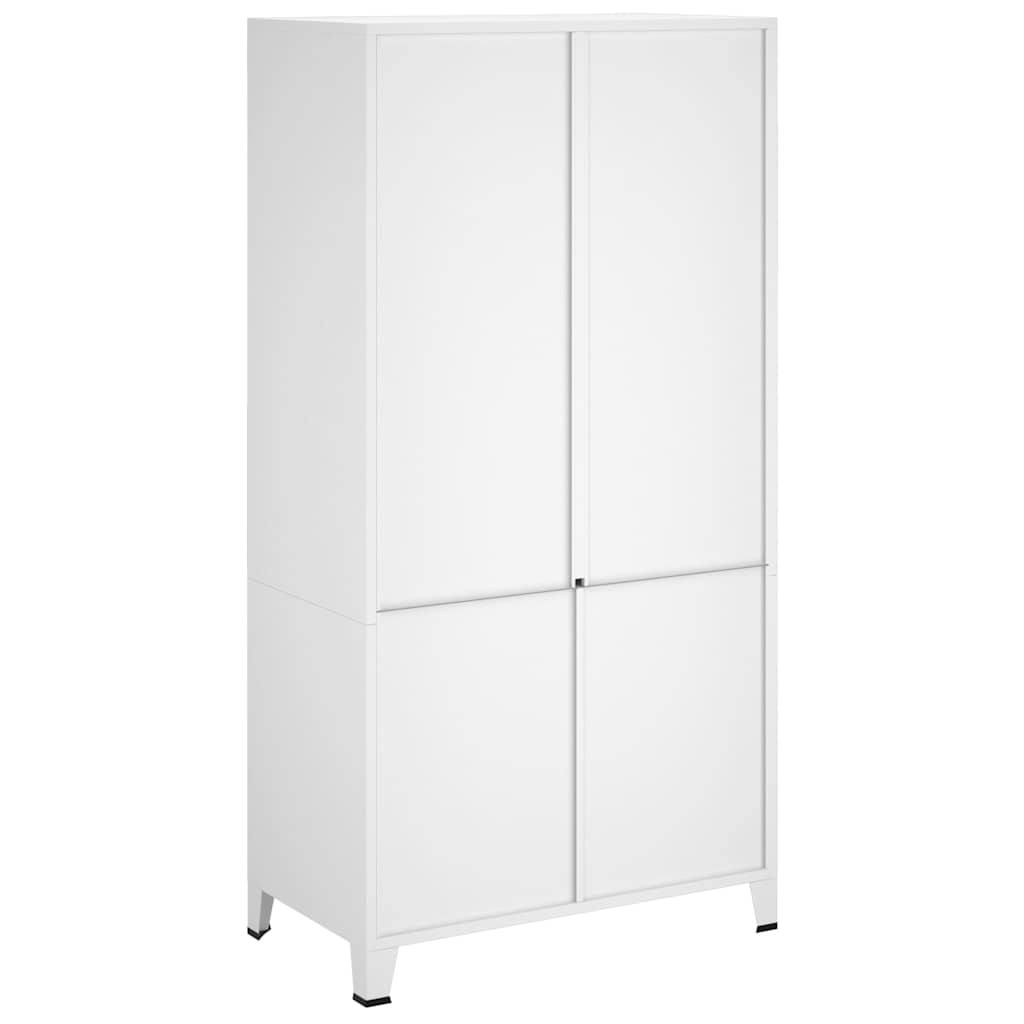 339614 vidaXL Industrial Wardrobe White 90x50x180 cm Metal