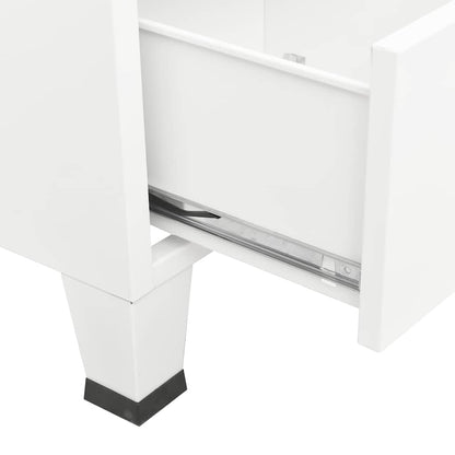 339614 vidaXL Industrial Wardrobe White 90x50x180 cm Metal