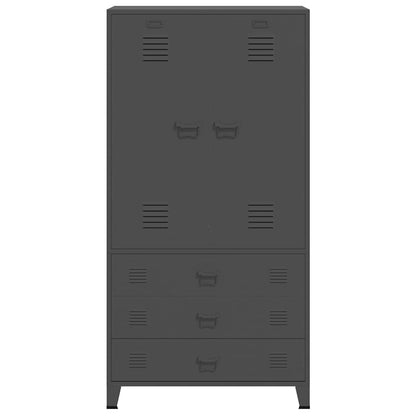 339615 vidaXL Industrial Wardrobe Anthracite 90x50x180 cm Metal