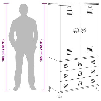 339615 vidaXL Industrial Wardrobe Anthracite 90x50x180 cm Metal