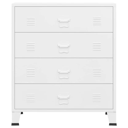 Industrial Drawer Cabinet White 78x40x93 cm Metal