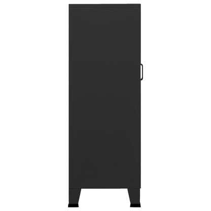 Storage Chest | Black | Metal | 70 x 40 x 115 cm | Industrial