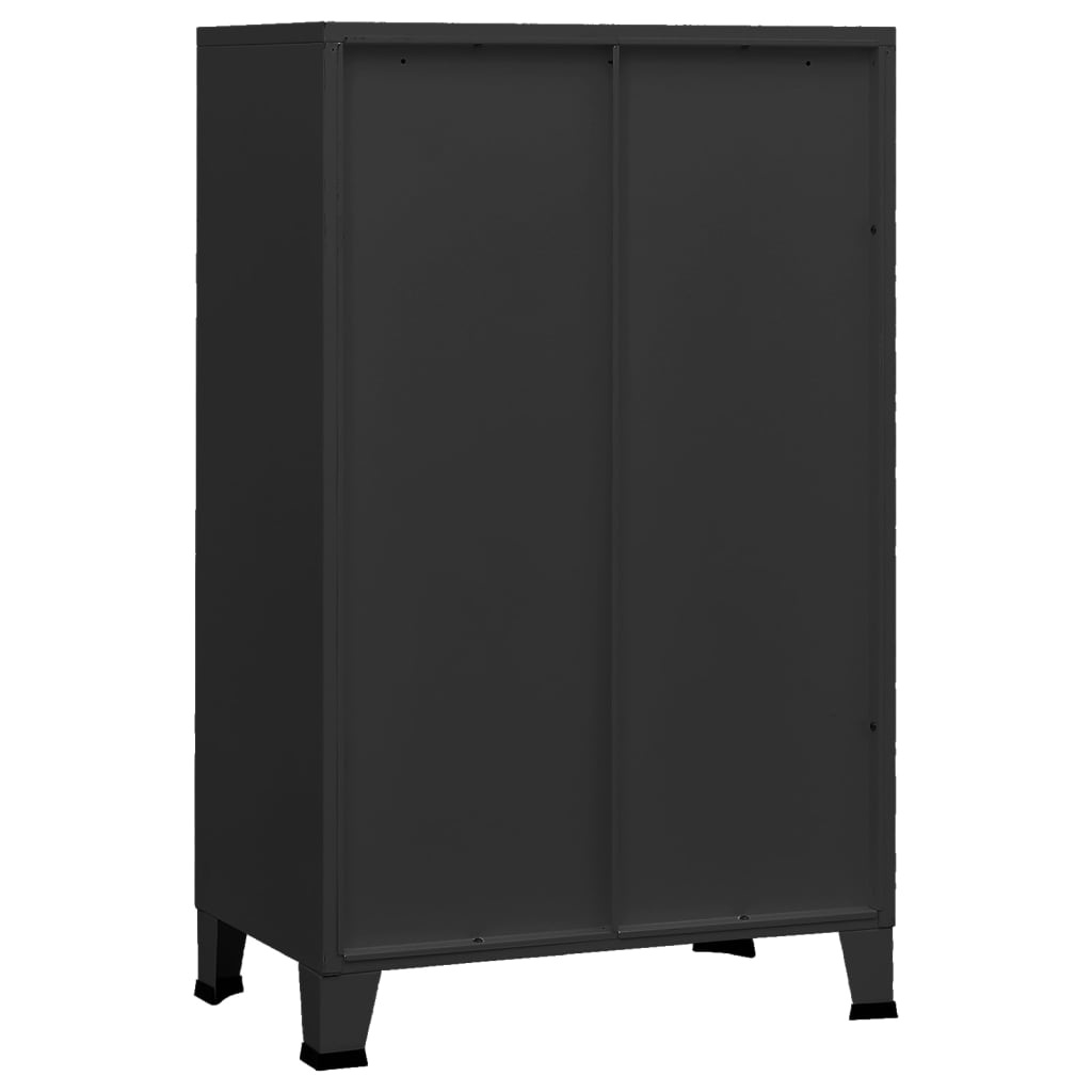 Storage Chest | Black | Metal | 70 x 40 x 115 cm | Industrial
