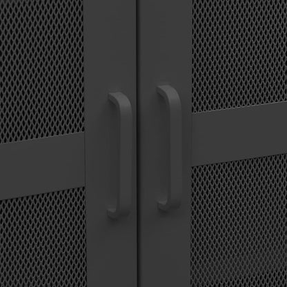 Storage Chest | Black | Metal | 70 x 40 x 115 cm | Industrial