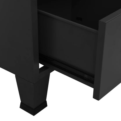 Storage Chest | Black | Metal | 70 x 40 x 115 cm | Industrial
