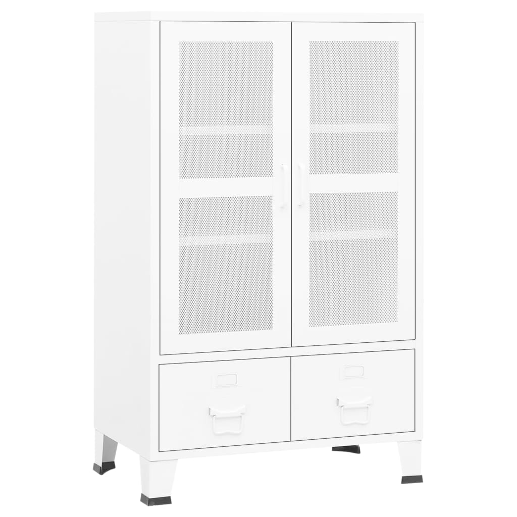 Industrial Storage Chest White Metal