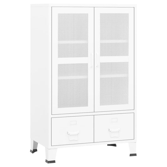Industrial Storage Chest White Metal