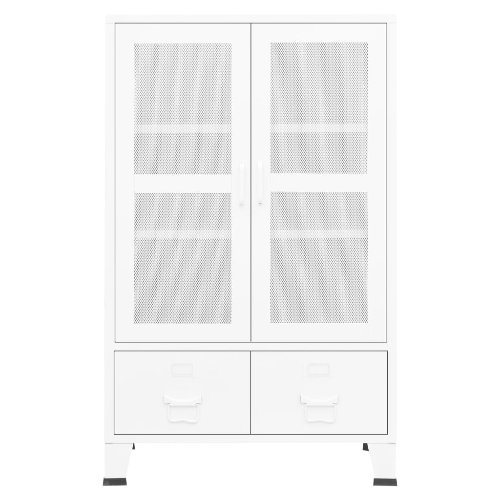 Industrial Storage Chest White Metal