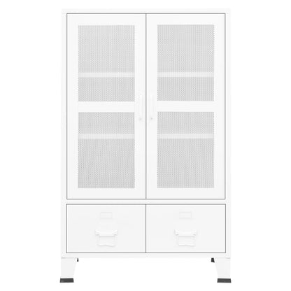 Industrial Storage Chest White Metal