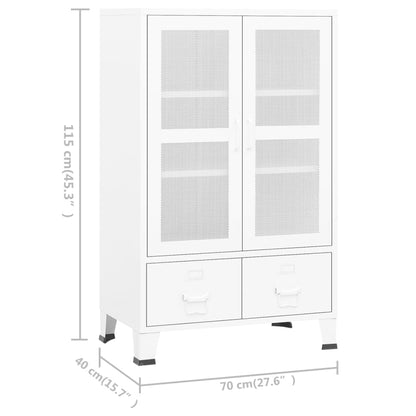 Industrial Storage Chest White Metal