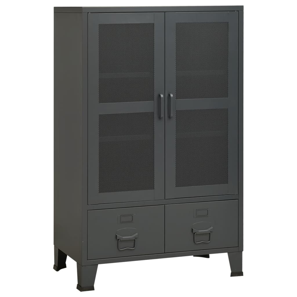 Storage Chest | Anthracite | Metal | 70 x 40 x 115 cm | Doors