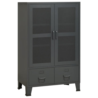 Storage Chest | Anthracite | Metal | 70 x 40 x 115 cm | Doors