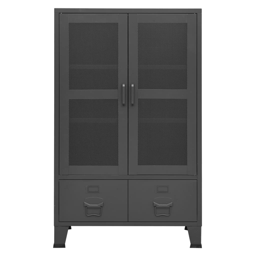 Storage Chest | Anthracite | Metal | 70 x 40 x 115 cm | Doors