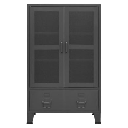 Storage Chest | Anthracite | Metal | 70 x 40 x 115 cm | Doors