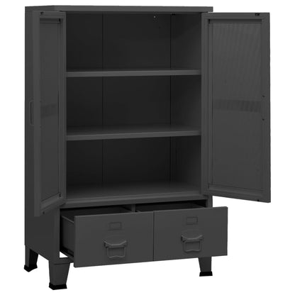Storage Chest | Anthracite | Metal | 70 x 40 x 115 cm | Doors