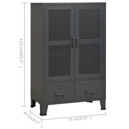 Storage Chest | Anthracite | Metal | 70 x 40 x 115 cm | Doors