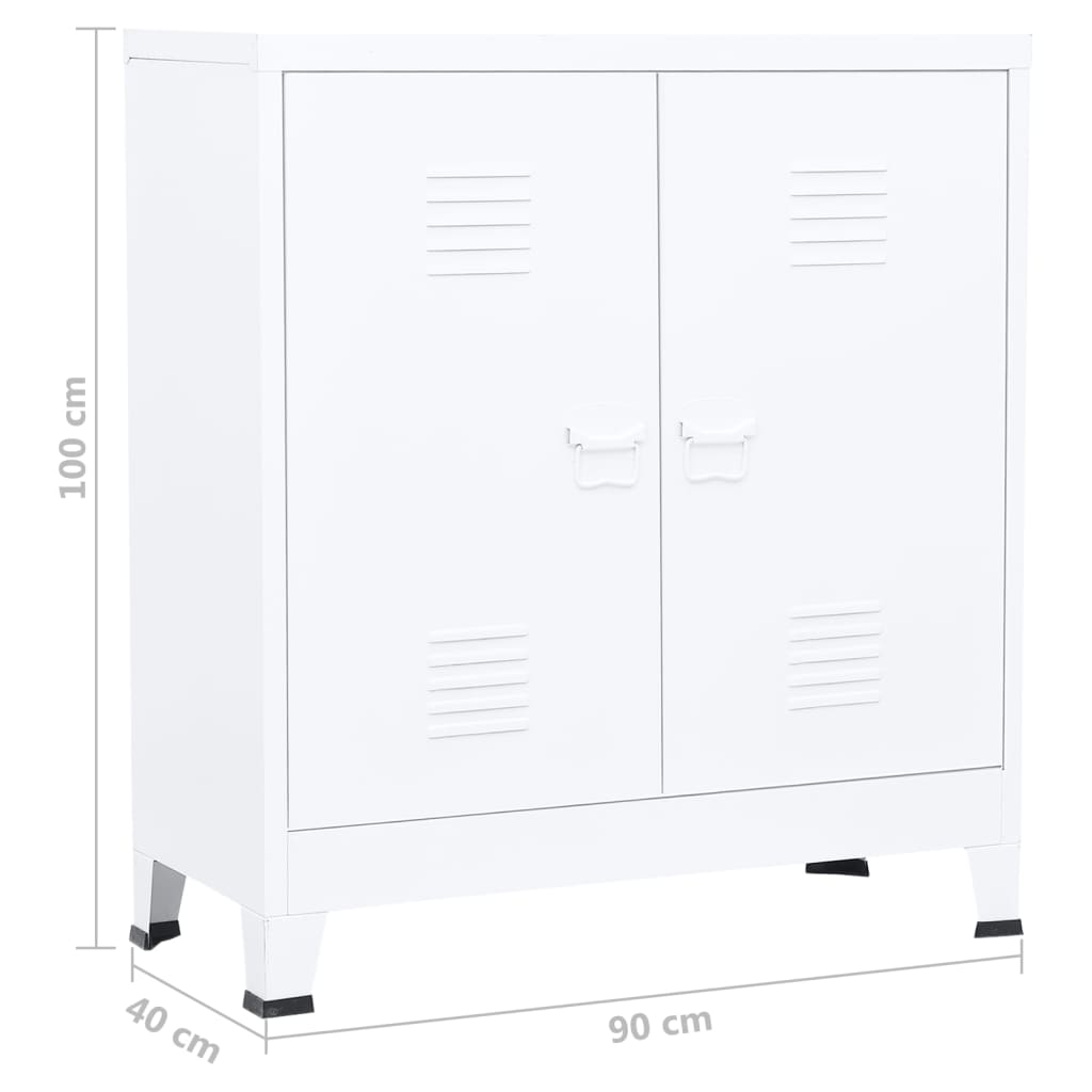 Storage Chest | White | Steel | Medium | Storage Chest | Rectangular