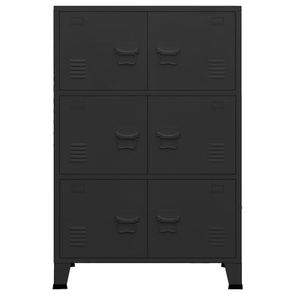 Industrial Storage Chest Black 75x40x115 cm Metal