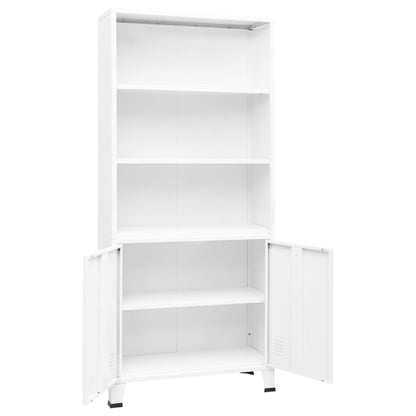 Industrial Bookshelf White 80x32x180 cm Steel