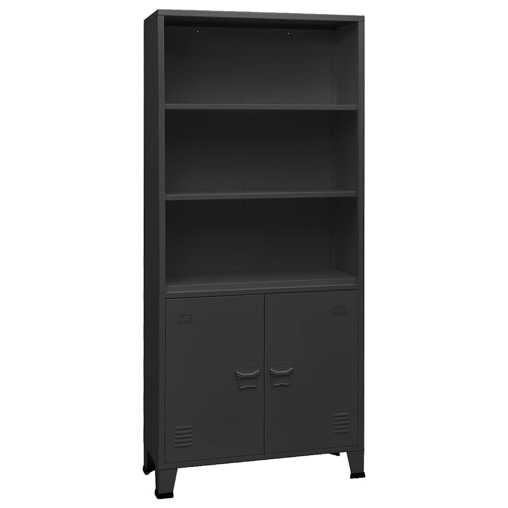 Industrial Bookshelf Anthracite 80x32x180 cm Steel