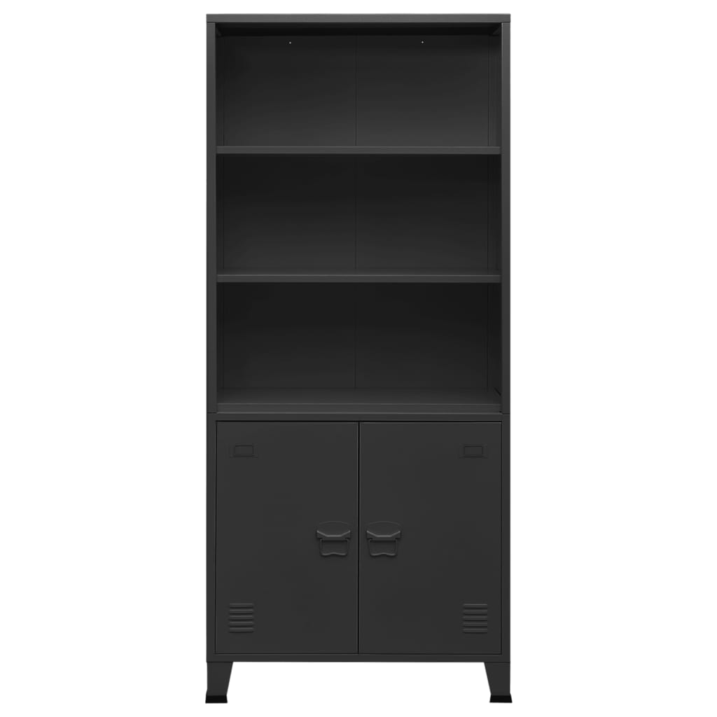 Industrial Bookshelf Anthracite 80x32x180 cm Steel
