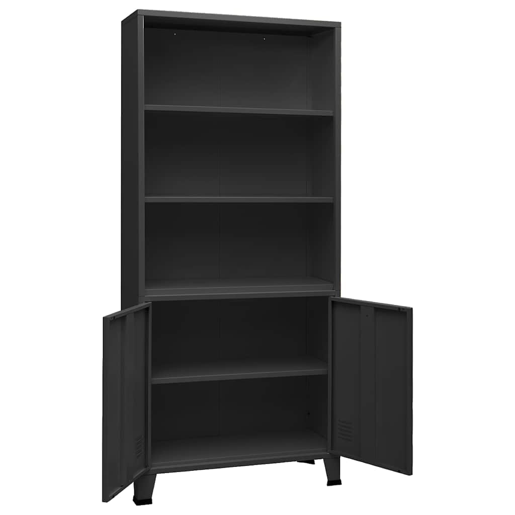 Industrial Bookshelf Anthracite 80x32x180 cm Steel
