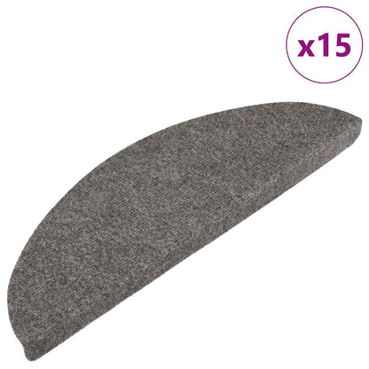 Stair Mats Self-adhesive 15 pcs 56x17x3 cm Grey