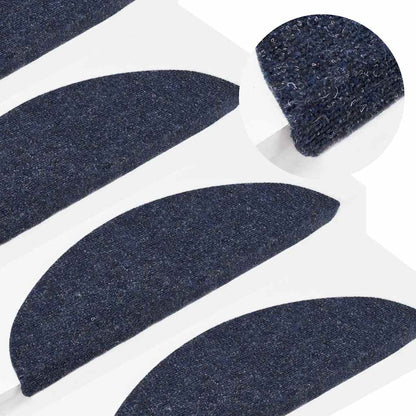 Stair Mats Self-adhesive 15 pcs 56x17x3 cm Blue