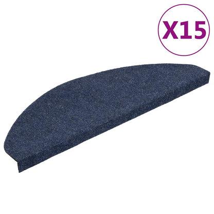 Stair Mats Self-adhesive 15 pcs 65x22.5x3.5 cm Blue