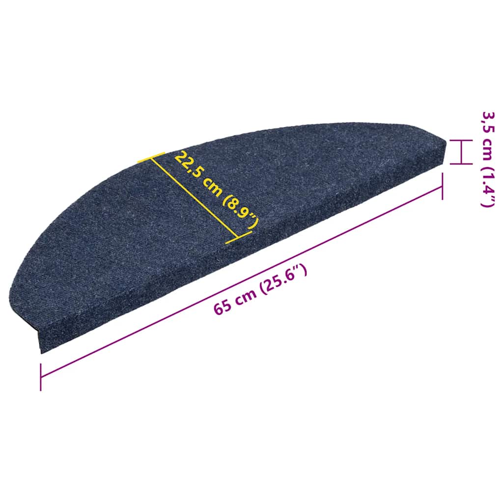 Stair Mats Self-adhesive 15 pcs 65x22.5x3.5 cm Blue