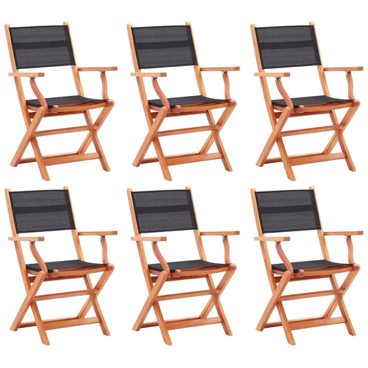 Garden Chair | Set of 6 | Black and natural