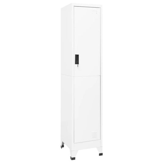 Locker Cabinet White 38x45x180 cm Steel