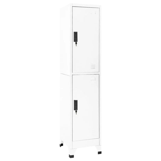 339776 vidaXL Locker Cabinet White 38x45x180 cm Steel