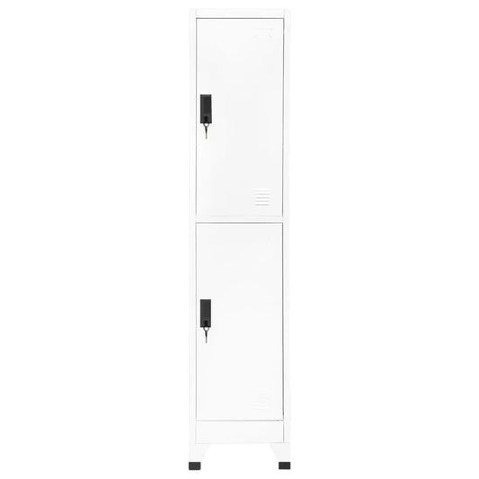 339776 vidaXL Locker Cabinet White 38x45x180 cm Steel