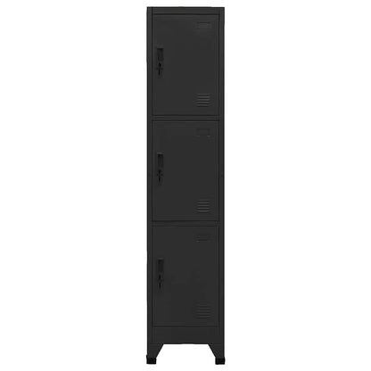 Locker Cabinet Black 38x45x180 cm Steel