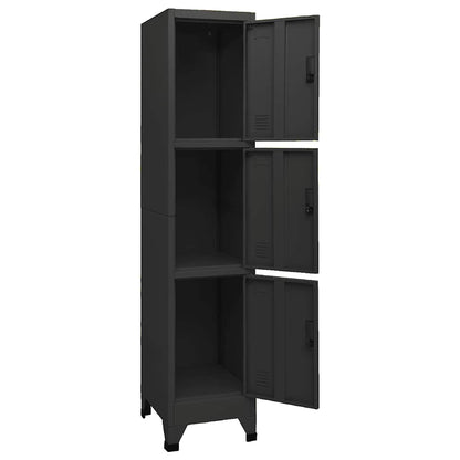 Locker Cabinet Black 38x45x180 cm Steel