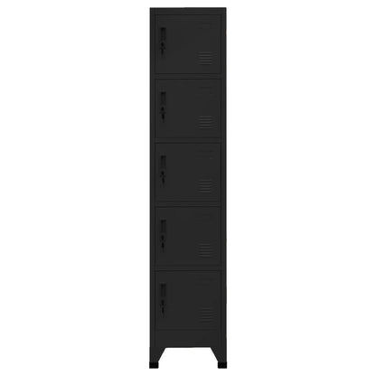 Locker Cabinet Black 38x40x180 cm Steel