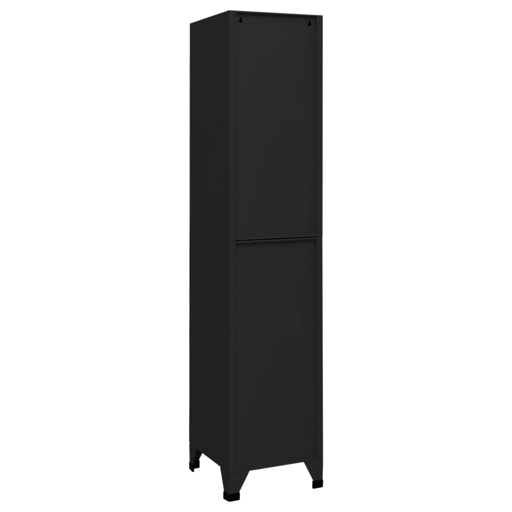 Locker Cabinet Black 38x40x180 cm Steel