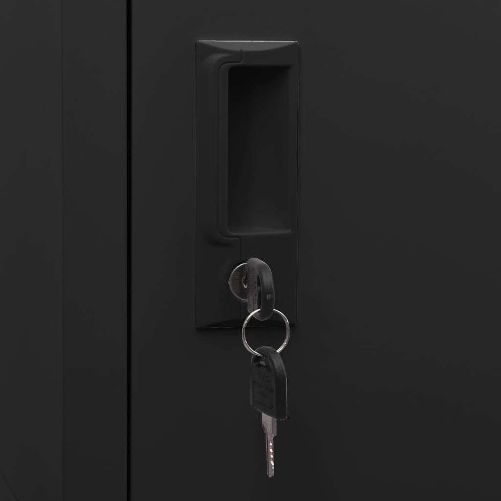 Locker Cabinet Black 38x40x180 cm Steel