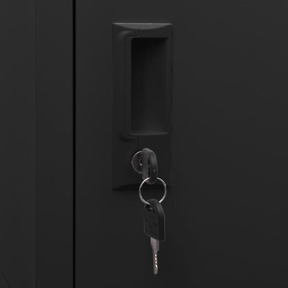 Locker Cabinet Black 38x40x180 cm Steel
