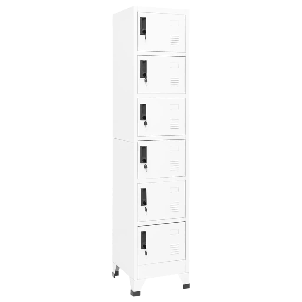 Locker Cabinet White 38x40x180 cm Steel