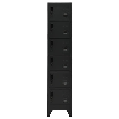 Locker Cabinet Black 38x40x180 cm Steel