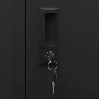 Locker Cabinet Black 38x40x180 cm Steel