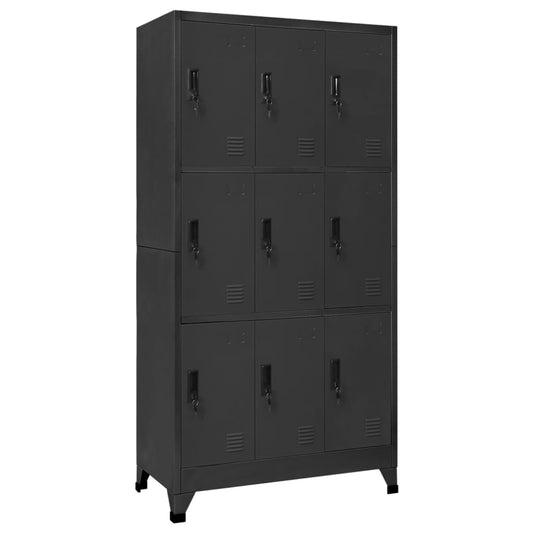 339807 vidaXL Locker Cabinet Anthracite 90x45x180 cm Steel