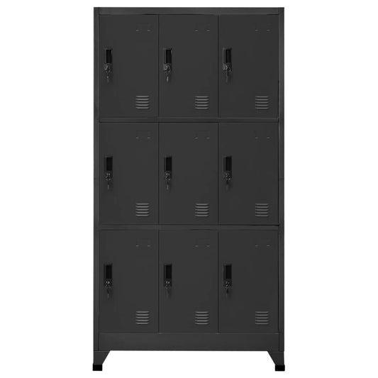 339807 vidaXL Locker Cabinet Anthracite 90x45x180 cm Steel